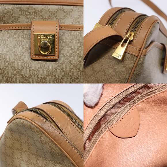 CELINE Macadam Canvas Shoulder Bag Pvc Beige Gold - Picture 11 of 13